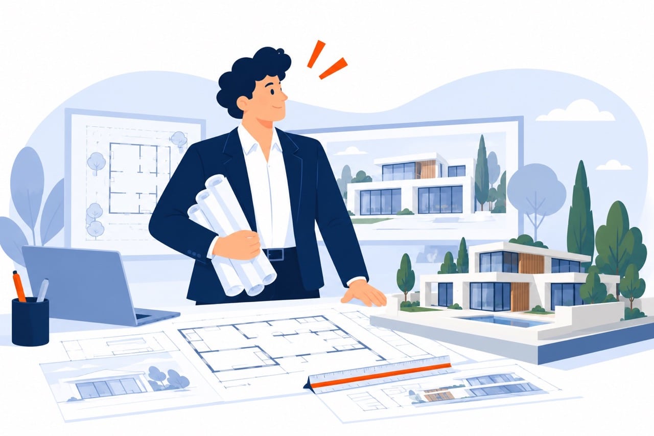 Architecte expert dans son studio moderne