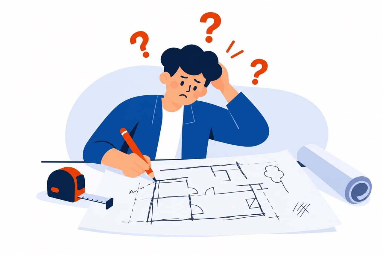 Débutant face à son plan de construction