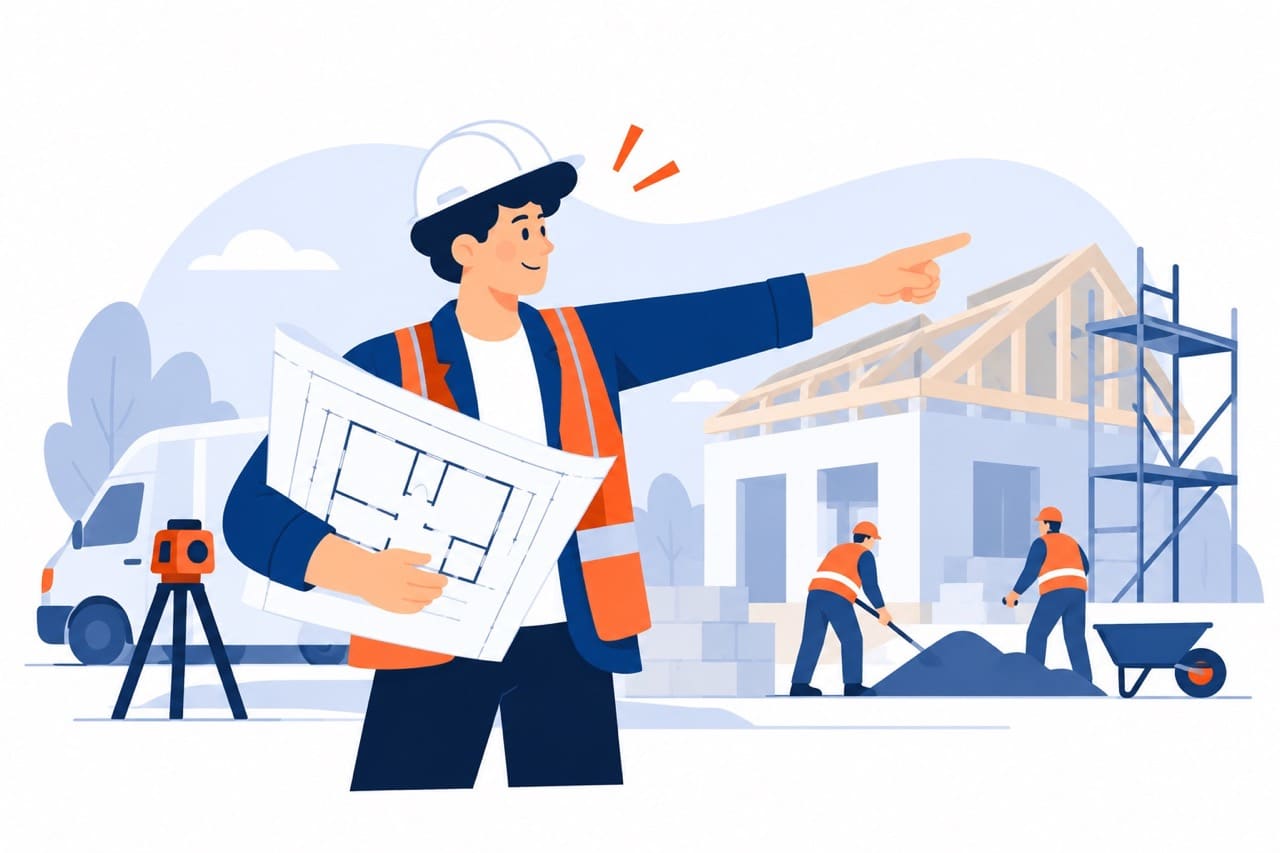 Maître d'œuvre dirigeant un chantier