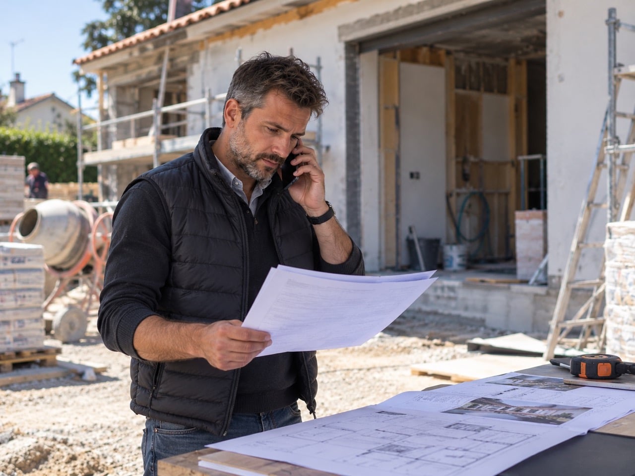 Maître d'œuvre sur un chantier